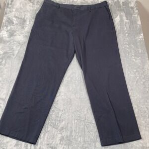 Dockers Mens Navy Blue Chino Pants Flat Front Straight Leg Trousers 42x32